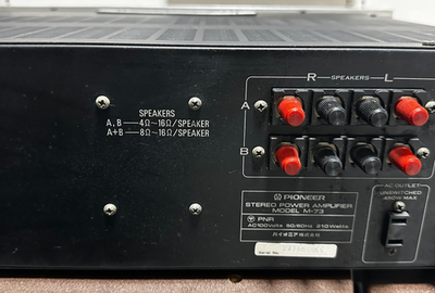 Pioneer M-73 Stereo Power Amplifier AC100V Japan Power On Tested