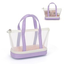 Small Multi-Functional Makeup Bag for Teens and Women Cute Cosmetic Case with Zi