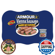 Armour Star Vienna Sausage Barbecue Flavor 4.6oz 6 Cans - Smoky Snack