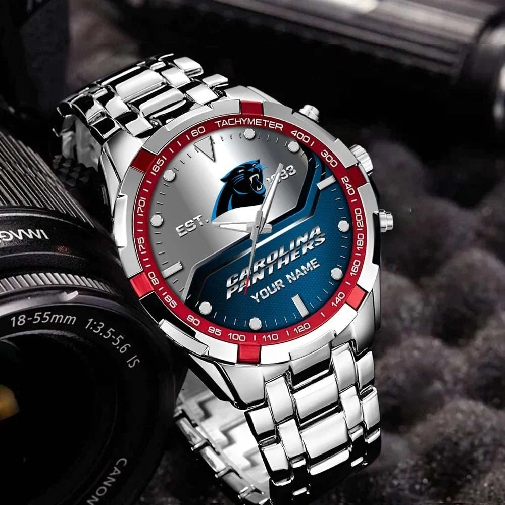 Personalized Carolina Football Pantherss Team Alloy Men Quartz Watch Gift