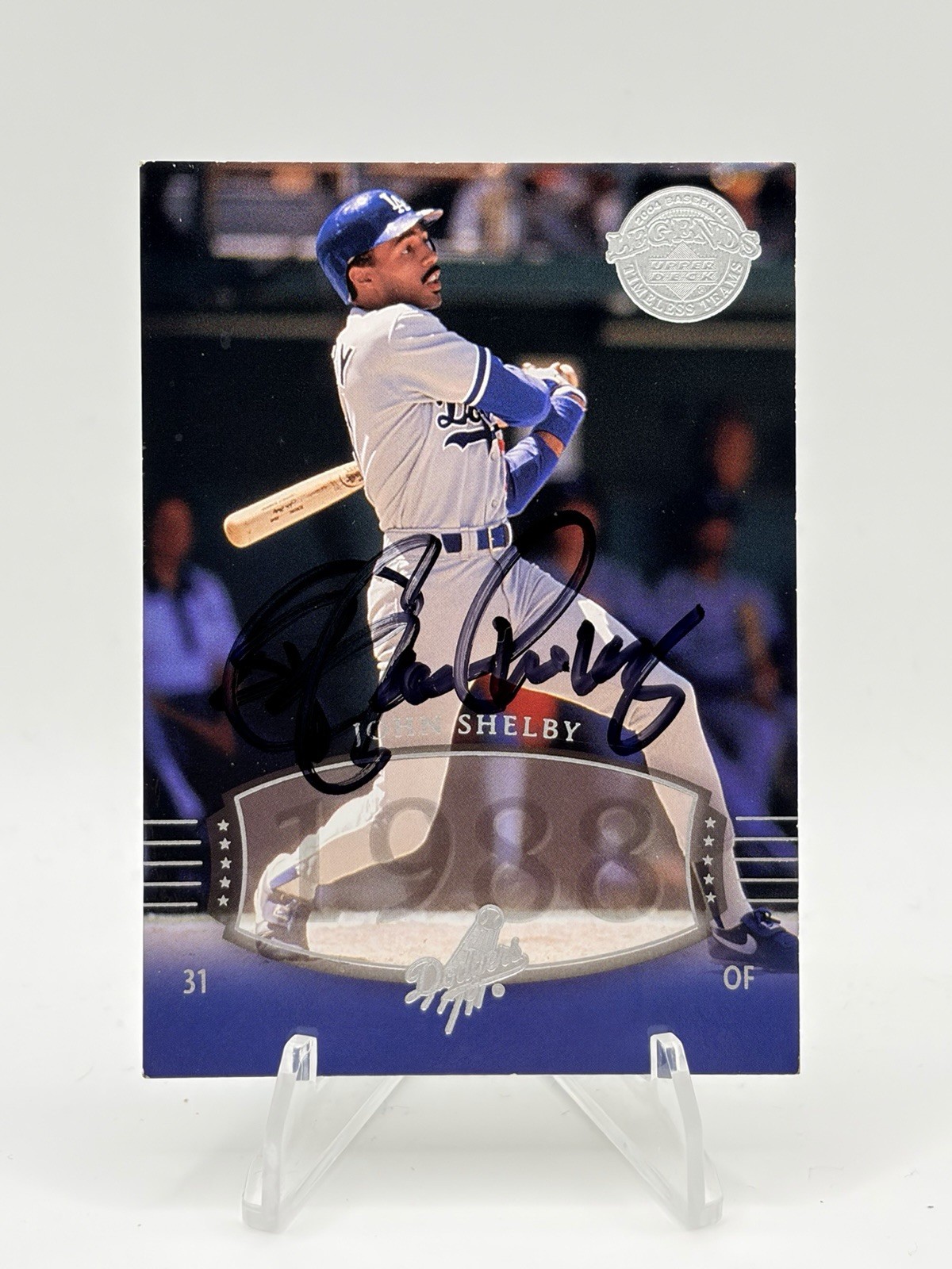 John Shelby Auto 2004 Upper Deck Legends Timeless Teams On Card #277 Dodgers