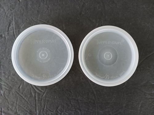 2 Tupperware Tupper Seal USA 297 Used Replacement Lids Tops Top Lid Clear