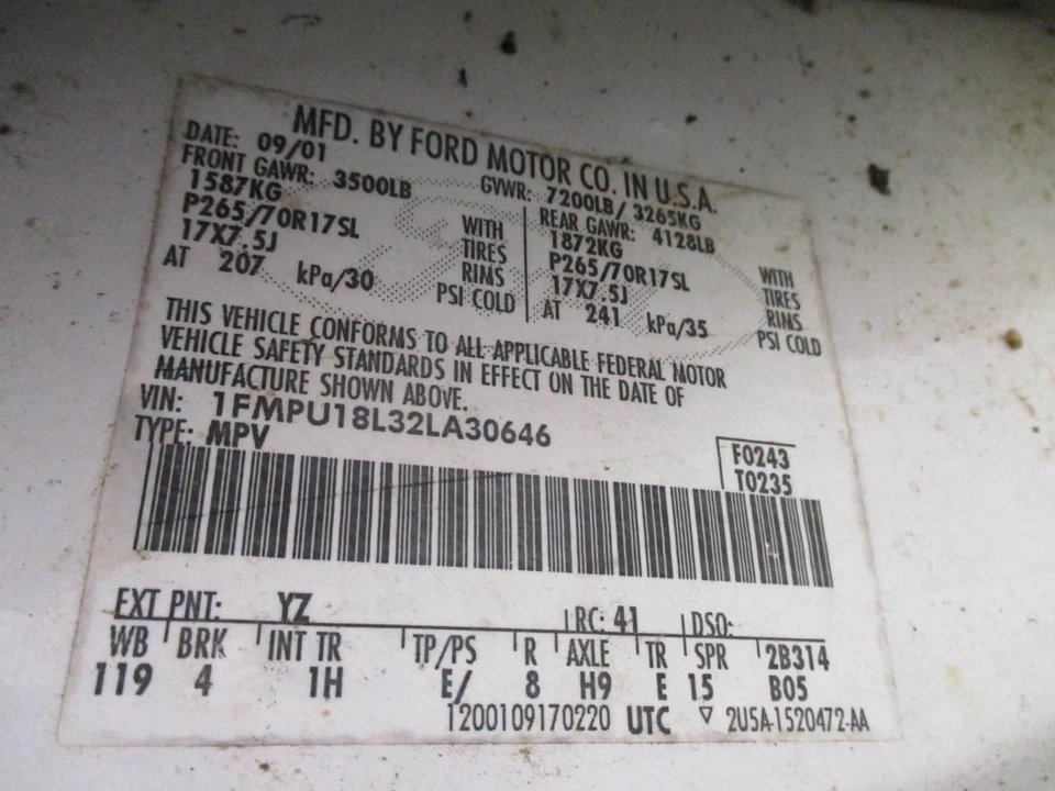 Cuadro de instrumentos Ford Expedition 2002 YL3Z10849CA 3465 Foto 4 de 4