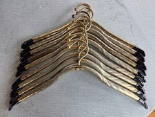 9 LEE ROWAN 24K GOLD PLATED RIBBED TUBULAR CLOTHES HANGERS VINTAGE MCM 60S
