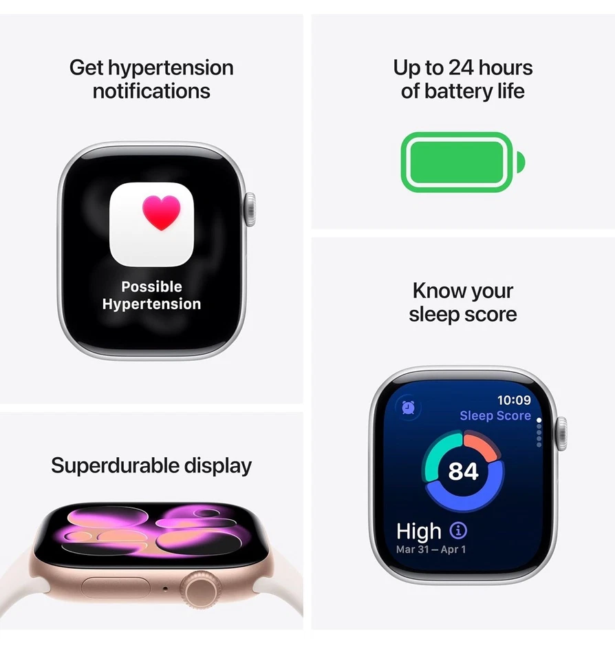 Apple Watch Series 11 46mm GPS Jet Black Case w Black Sport Band M/L MEUX4LW/A - Image 2 of 4