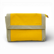Auth HERMES Yellow Canvas Clutch Bag RB640