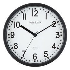 Basic Indoor 8.78" Black Analog Round Modern Wall Clock