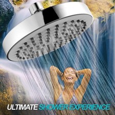 6in Round Rainfall Shower Head Chrome Stainless Steel Bath Rain Sprayer