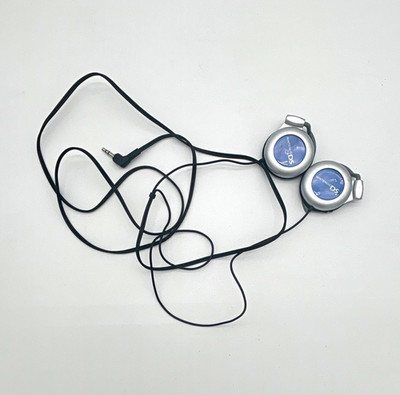 Nintendo DS Ear-Hook Wired In-Ear Earbuds, Double, 3.5mm, Silver/Blue