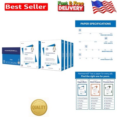 JAM-FREE 20 lb Printer Paper, 8.5 x 11, 4000 Sheets with ColorLok Technology