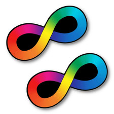 Infinity Rainbow Sticker, Inclusive ADHD Autism Decal for Laptops  Indoor 2-PK