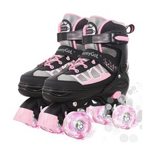 MammyGol Roller Skates for Kids Boys Girls, Adjustable Quad Skates with Light...