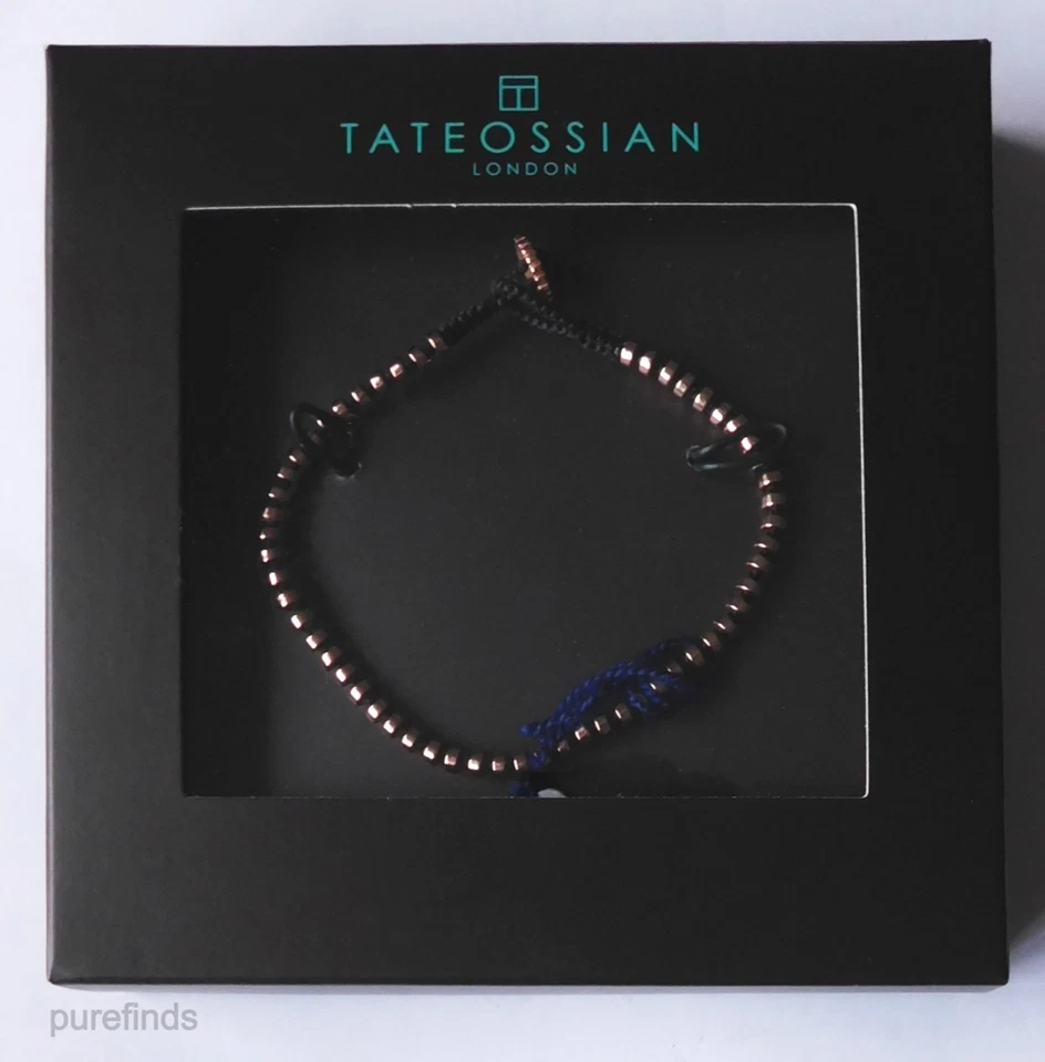 TATEOSSIAN LONDON PULSE ROSE GOLD PLATED SILVER 925 MACRAME BRACELET 18cm CF NWT - Image 3 of 4