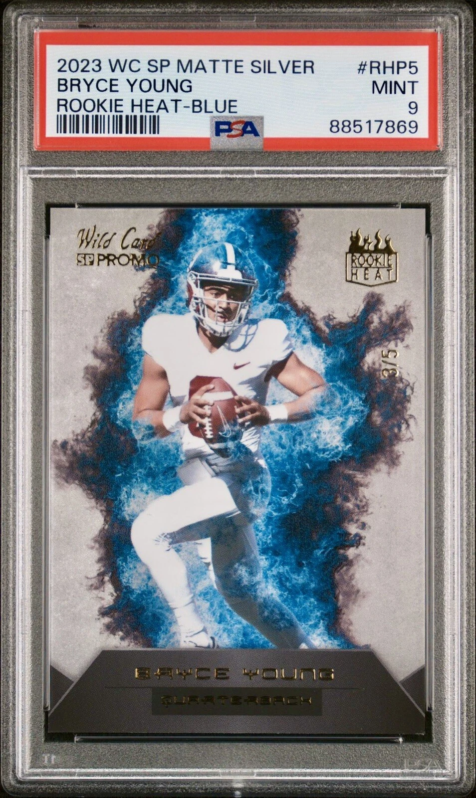 Bryce Young Wild Card SP Matte Silver Rookie Heat #RHP5 Blue