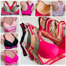 Lot 2-6 Bra Sport Bras Comfort Wirefree Active Yoga Racer Back Molded Cup  32-42