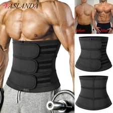 Men Sauna Sweat Waist Trainer Cincher Belt Slimming Body Shaper Shapewear Girdle