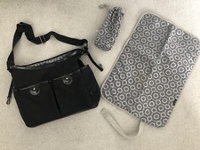 Black OiOi Australia Nappy Bag / Changing Bag Bundle