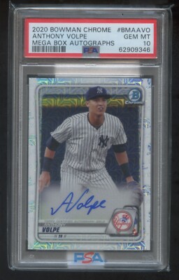 その他 2020 bowman anthony volpe auto psa10 PSA 10 GEM MINT ANTHONY VOLPE 2020 BOWMAN CHROME RC AUTOGRAPH MEGA