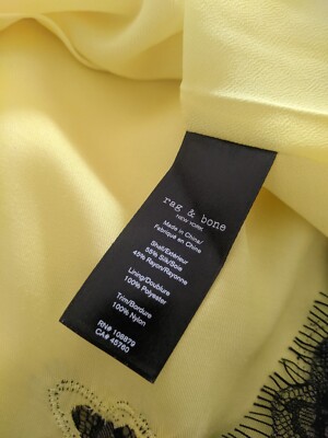 Rag and Bone Bright Yellow Logan Lace Slip Dress Size 6