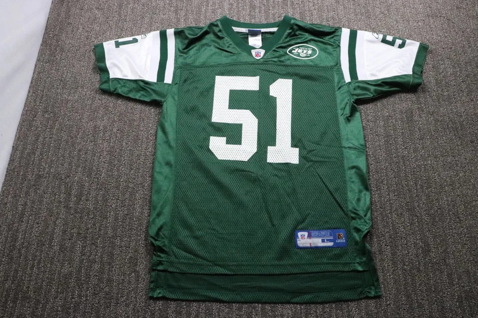 Camiseta Reebok NFL Equipment New York Jets Jonathan Vilma Juvenil Grande Verde Foto 3 de 4