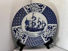 Tienshan Trade Winds Blue & White Dinner Plate 10-1/2” Excellent Used Condition