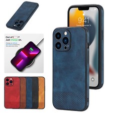 For iPhone 14 Pro Max 13 12 11 8 7 Plus Luxury Leather Hybrid Slim Matte Cover