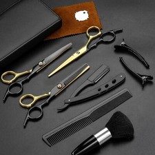 11Pcs Set tijeras profesionales para cabello peluqueria de Barbero corte de pelo