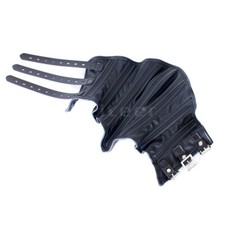 PU Leather Hood Mask Slave Neck Collar Restraints Harness Bondage Role Play BDSM