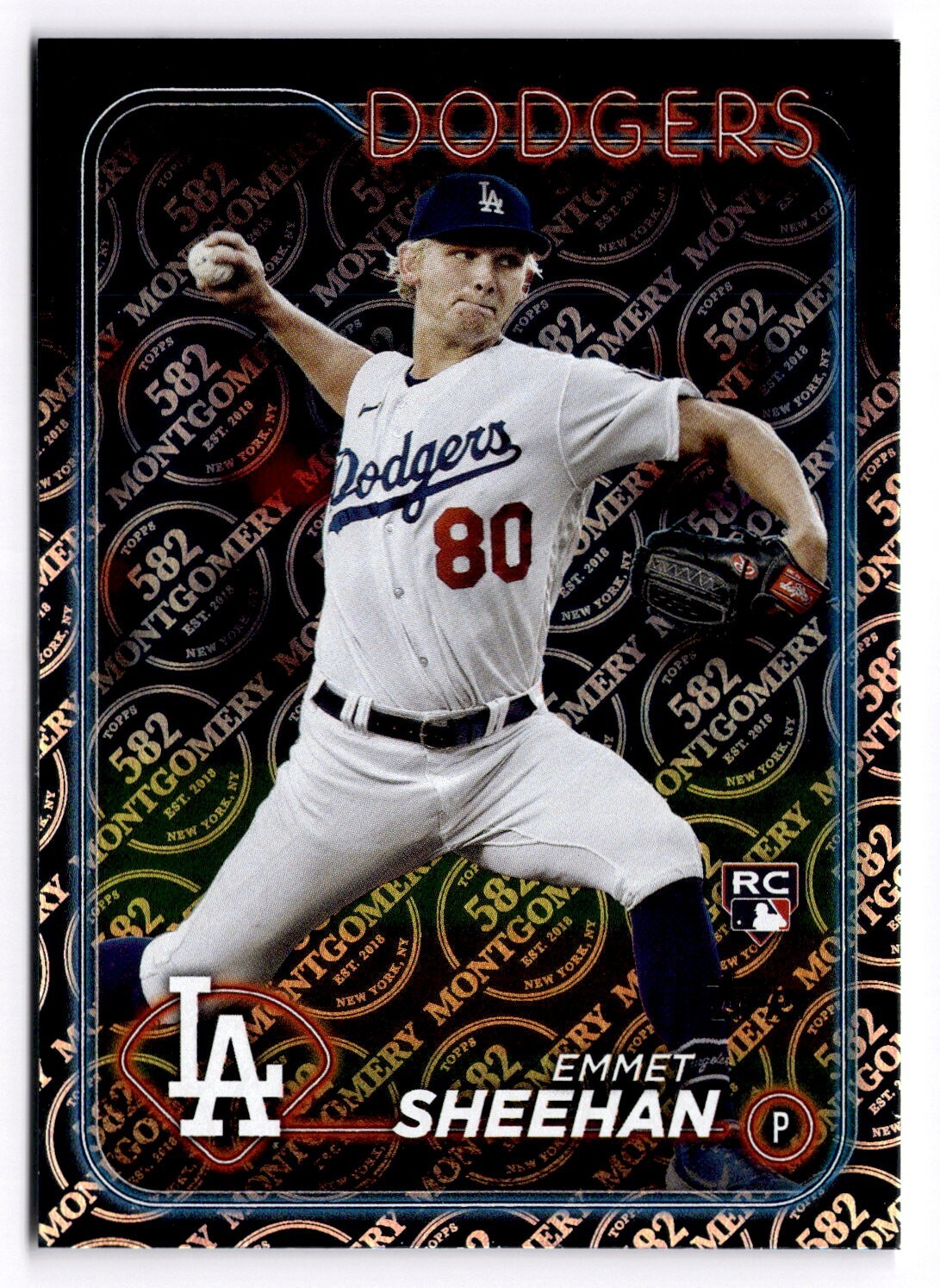 2024 Topps 582 Montgomery Foil - #283 Emmet Sheehan (RC) Los Angeles Dodgers
