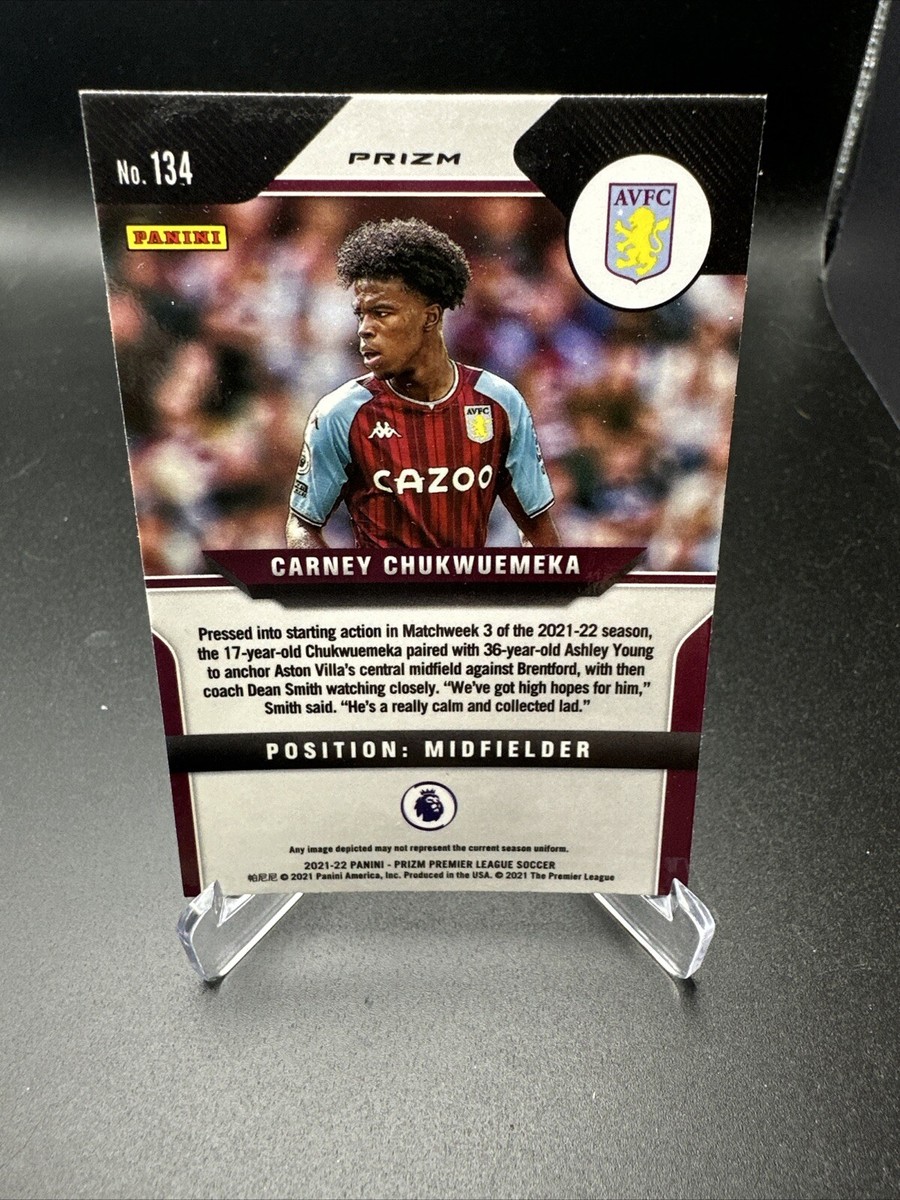 チュクエメカ　サイン　prizm 2021-22 Prizm Premier League CARNEY CHUKWUEMEKA #134 Rc Red