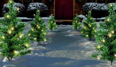 Weihnachtsbeleuchtung Weg LED 6er Set Lichterkette Deko WEIHNACHTSBÄUME 90 LEDs 230V