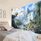 Tropical Plant Jungle Wildlife Dinosaur Tapestry for Bedroom Living Room Dorm