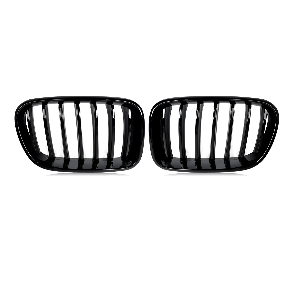 Pair For BMW X3 F25 2010-2014 Pre-LCI Gloss Black Front Kidney Hood Grille Grill