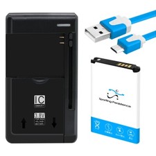 Sporting  Persistence 1600mAh Battery Home Charger Cable for LG Wine 2 LM-Y120UM