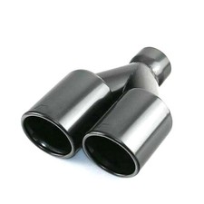 Universal Y Shape 63mm 2.5'' Dual Car Exhaust TWIN End Tip Muffler Tail Pipes.