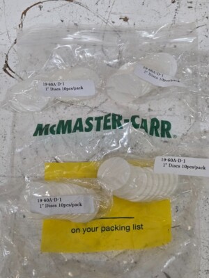 40 Quantity of McMaster-Carr 1'' Adhesive Disks 19-60A-D-1 (40 Quantity)