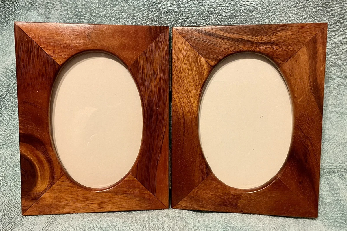 Vintage Hawaiian Solid KOA Wood Double 5”x 7” Hinged Frames | eBay