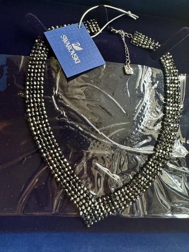 SWAROVSKI 5363515 Jet Hem Rhodium Plated Black Crystal Necklace (NEW) - Picture 3 of 7