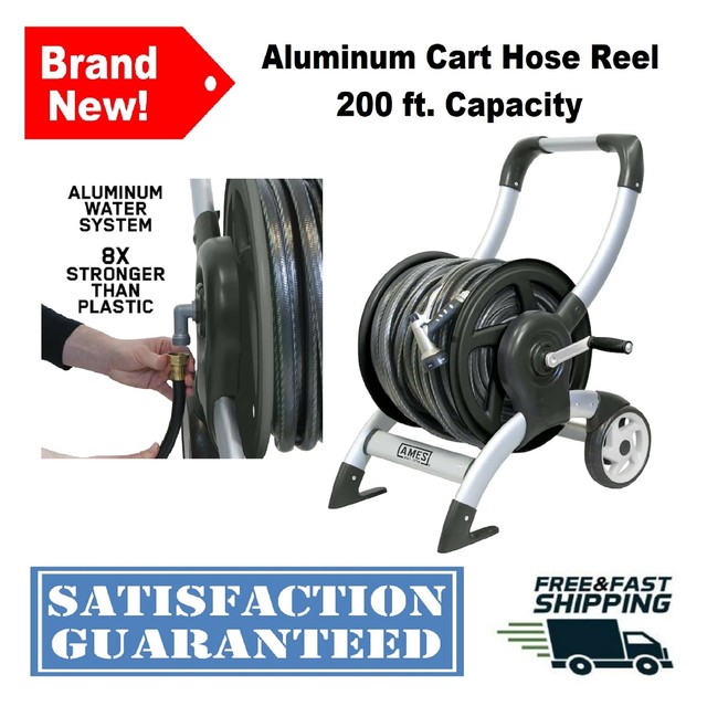 AMES NeverLeak Aluminum 200ft Hose Reel Cart for sale online eBay