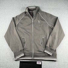 Marc Ecko Sweatshirt Large Full Zip Gray Pin ...