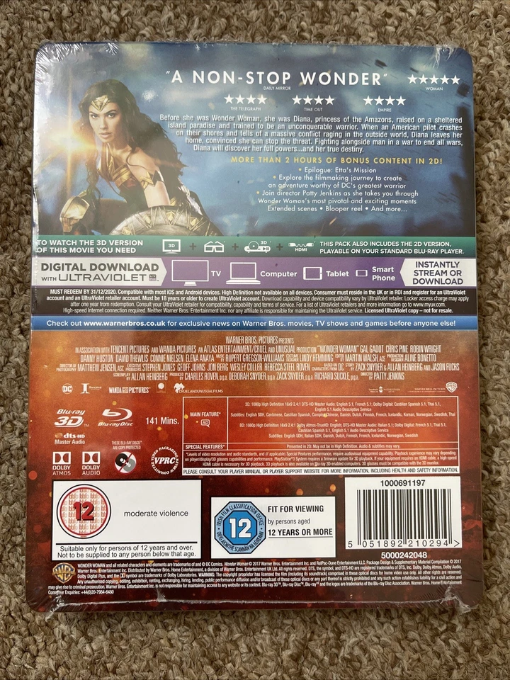 Wonder Woman 3D/2D Ltd Edition Steelbook - Image 2 of 3