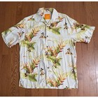 Disney Parks Tommy Bahama Mickey Mouse Hawaiian Floral Ivory Camp Shirt - Small