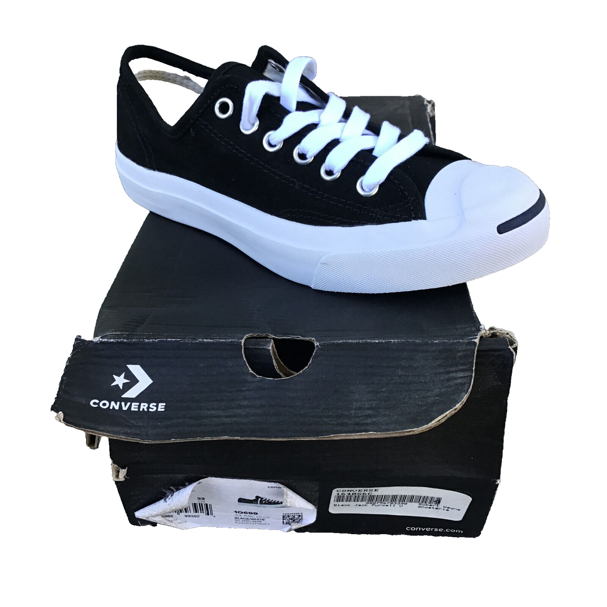 Converse Jack Purcell Canvas Women Size 5.5 Sneakers Black 164056C