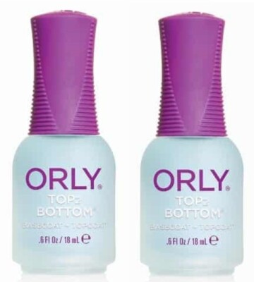 (2) Orly Base Nail Coat, Two-in-One Top 2 Bottom Basecoat + Topcoat 0.6 Fl. Oz.