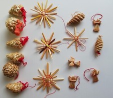 Christbaumanhänger 16 Teile Stroh Weihnachtsbaum Anhänger Weihnachten