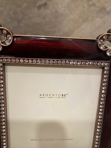 NWT Argento SC Swarovski Crystal Picture Frame Burgundy - Picture 5 of 9