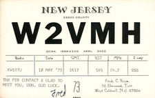 1975 QSL Card W2VMH to KW5ITU West Caldwell New Jersey #886