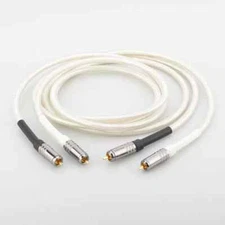 Pair Hi-End OFC Silver Plated RCA Cable HIFI Amp Interconnect RCA Audio Cable