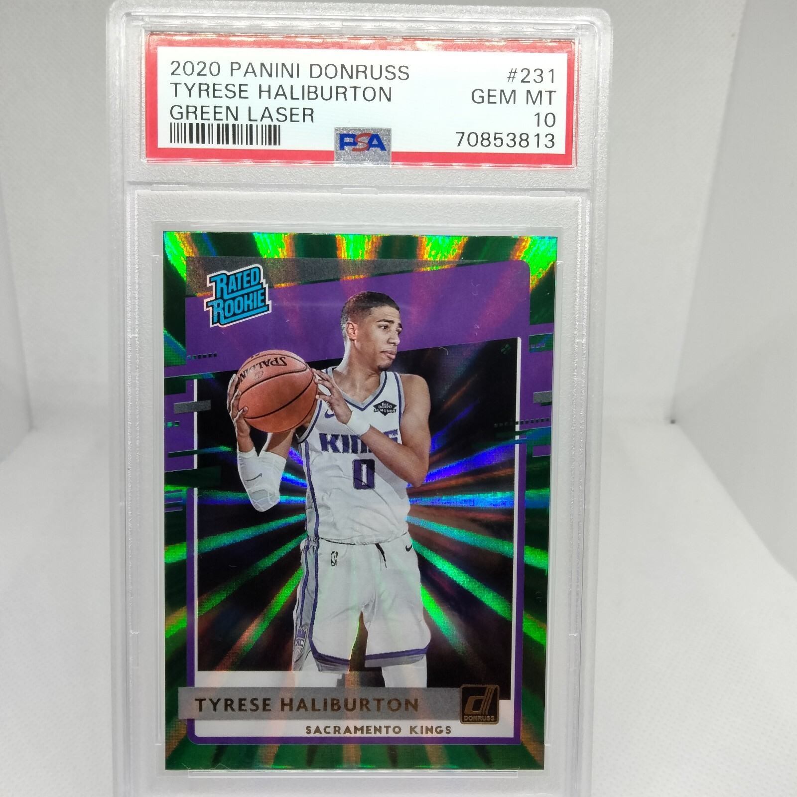 2020 Panini Donruss Tyrese Haliburton RC Rookie #231 GREEN LASER PSA 10 GEM MINT