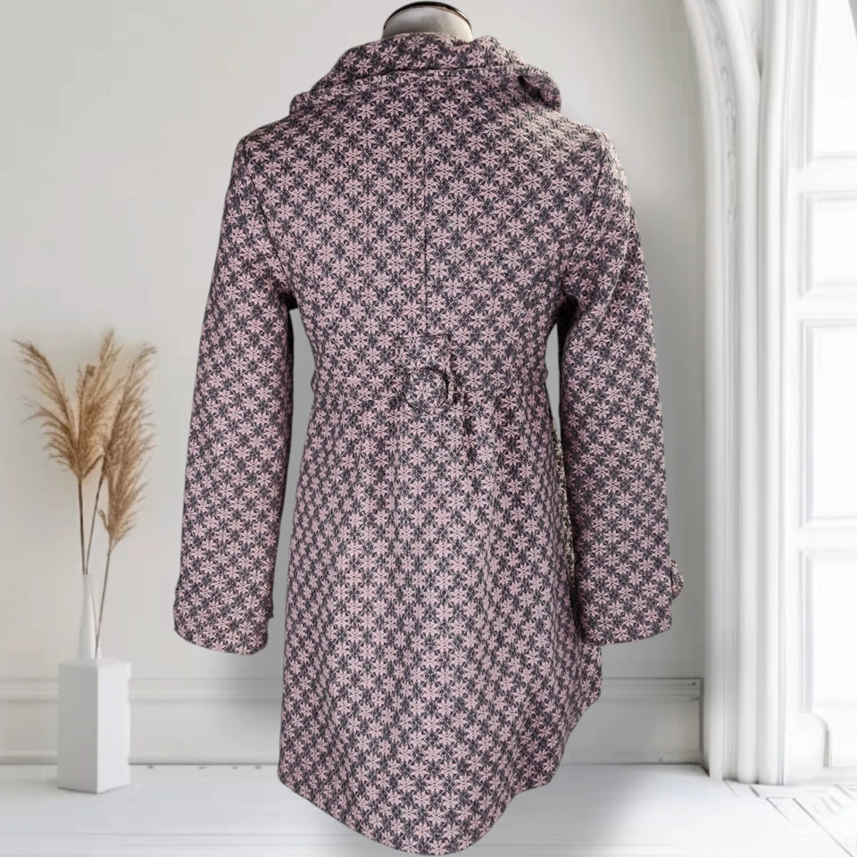 Abrigo Vintage Años 60 Mod Guisante Talla S Rosa Copo de Nieve Tweed Cuello Hecho a Mano Foto 4 de 4